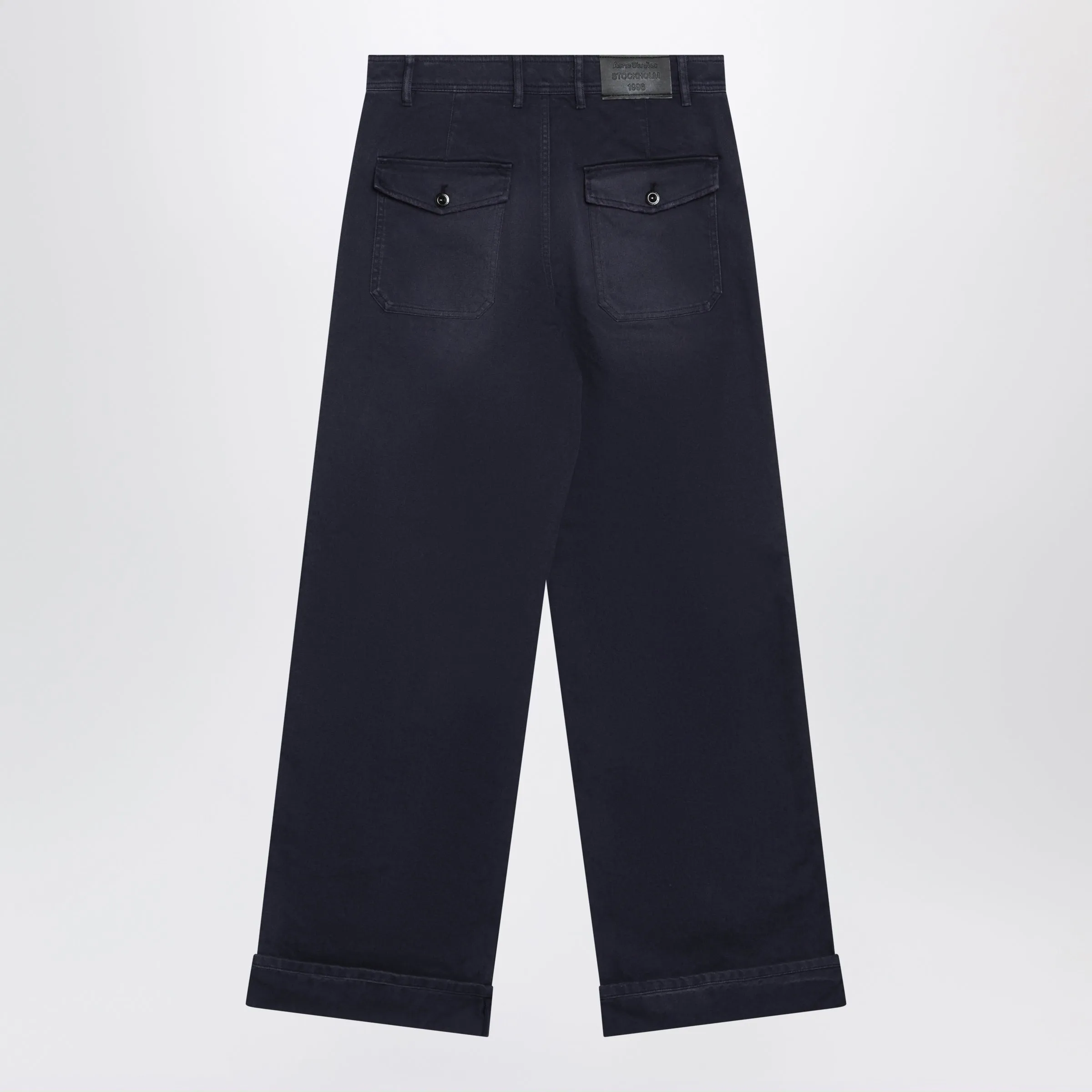 Navy Blue Cotton Twill Trousers sold by Wanan Luxury product image thumbnail 2