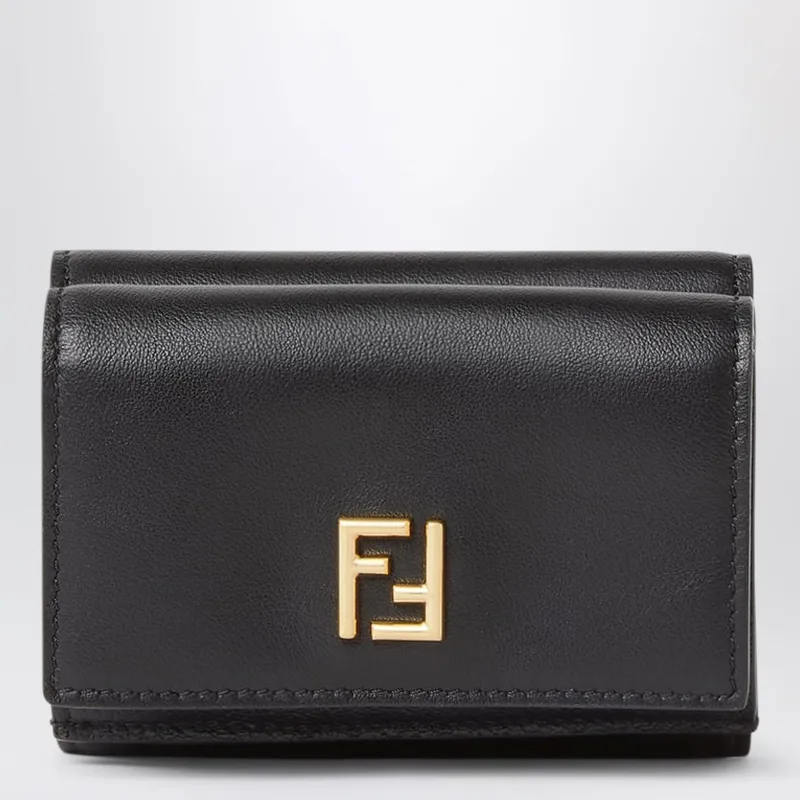 Black Mini Leather Wallet made by Fendi