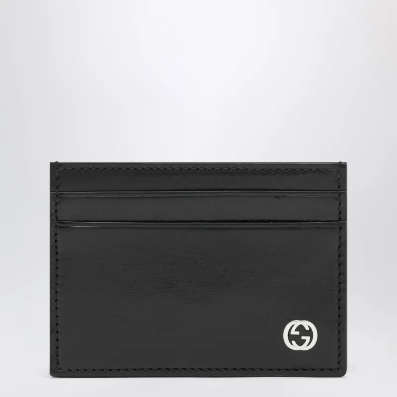 Black Leather Card Holder made by Gucci
