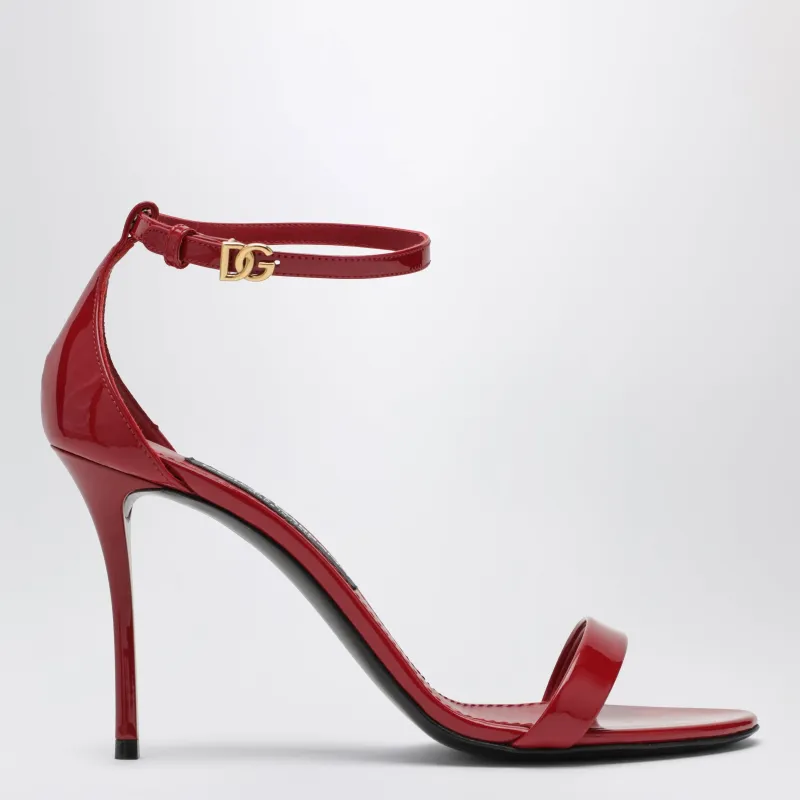 Red Patent Leather High-Heeled Sandals made by Dolce & Gabanna