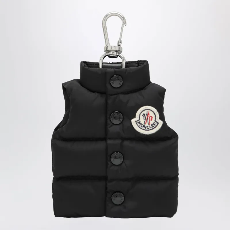 Black Down Jacket-Shaped Keyring In Nylon made by Moncler