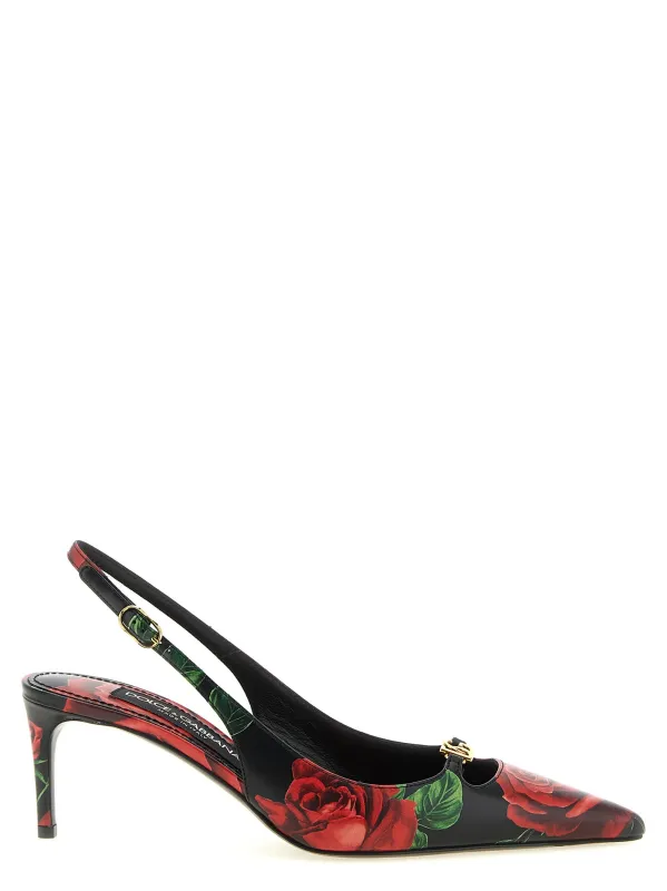 Rose Print Slingbacks Pumps Multicolor made by Dolce & Gabanna