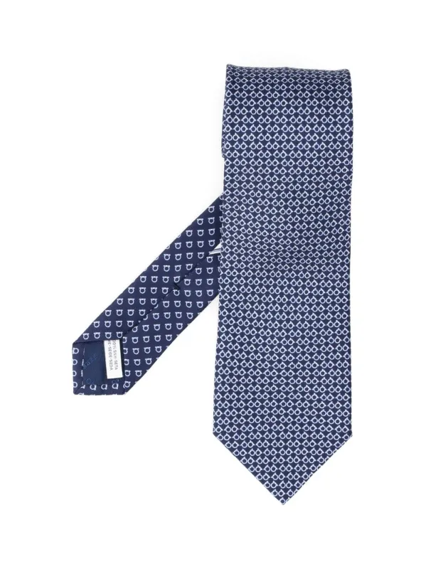 Gancini Square Ties And Bow Ties Blue made by Salvatore Ferragamo