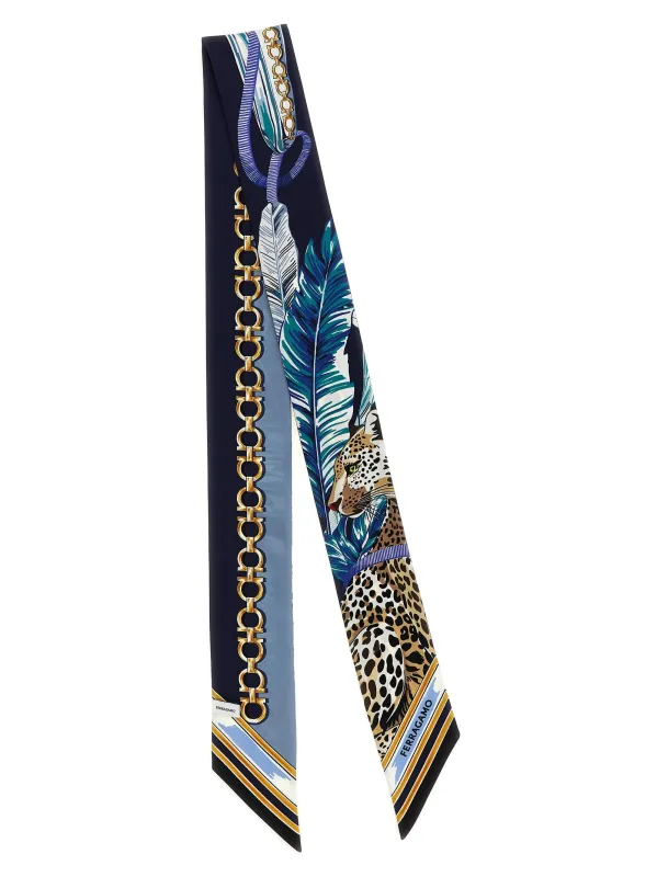 Felini Scarves And Foulards Blue made by Salvatore Ferragamo