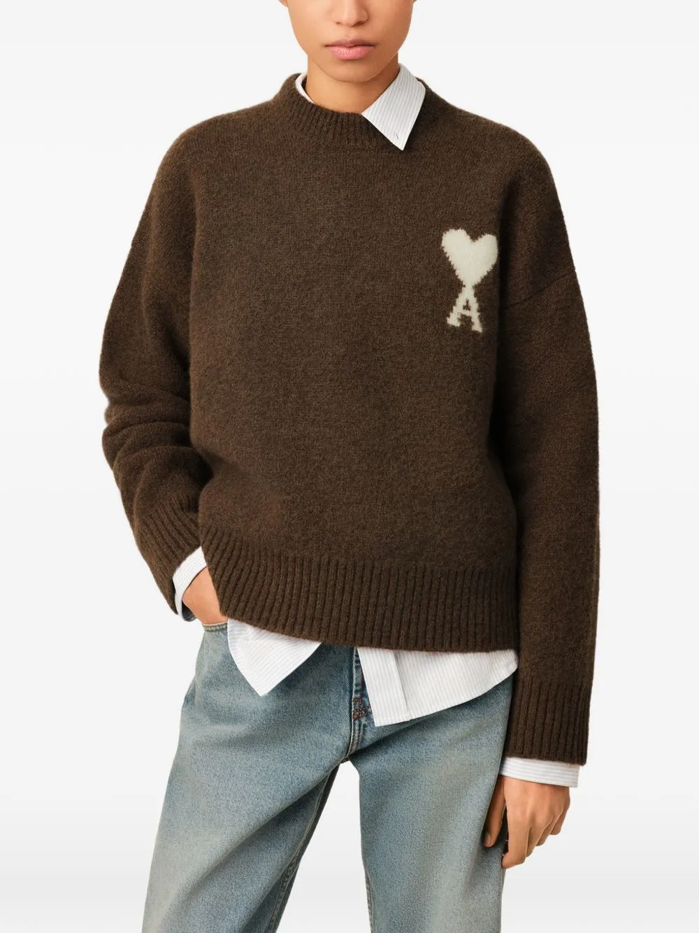 Ami De Coeur Wool Crewneck Sweater sold by Wanan Luxury product image thumbnail 2