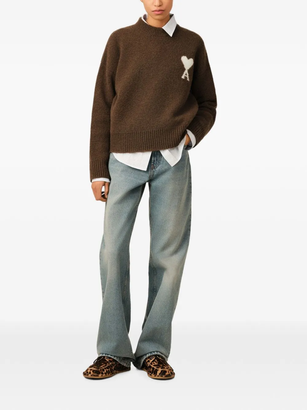 Ami De Coeur Wool Crewneck Sweater sold by Wanan Luxury product image thumbnail 3