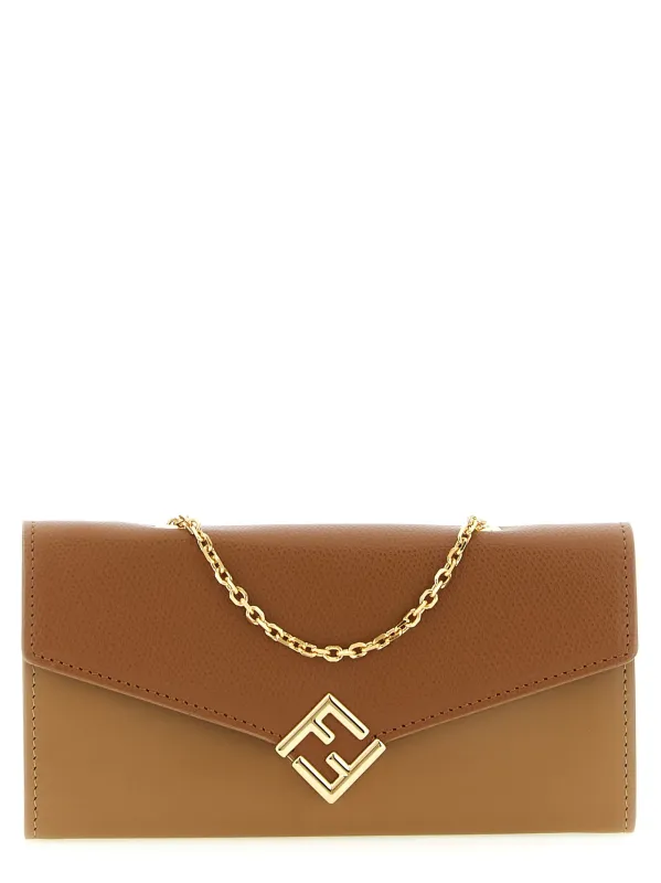 Ff Diamonds Wallets And Card Holders Brown made by Fendi