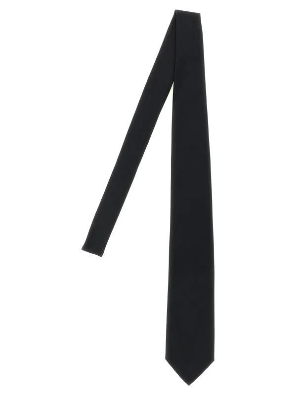Silk Twill Tie Black made by Brioni