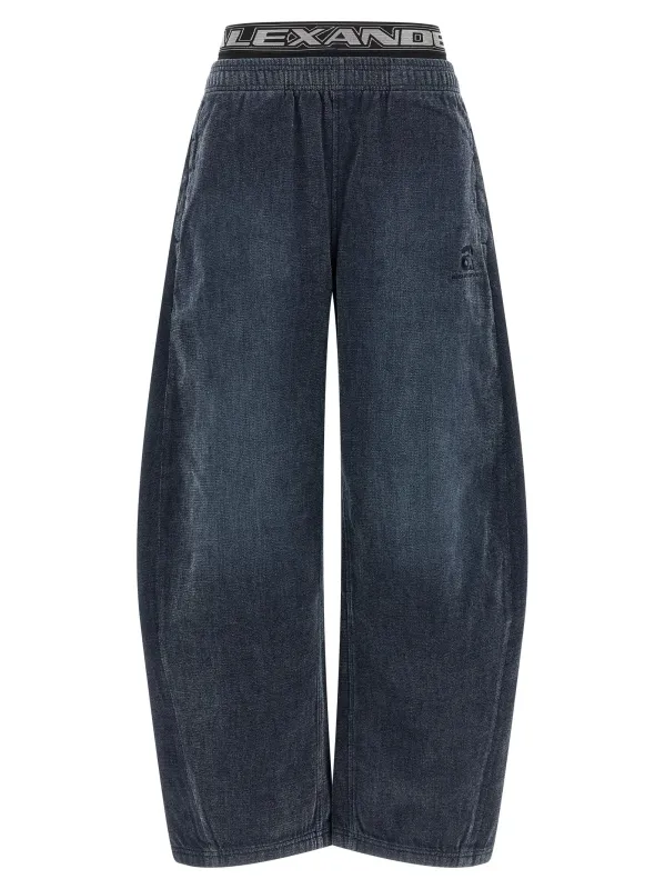 Denim With Elastic Waistband Pants Black made by Alexander Wang