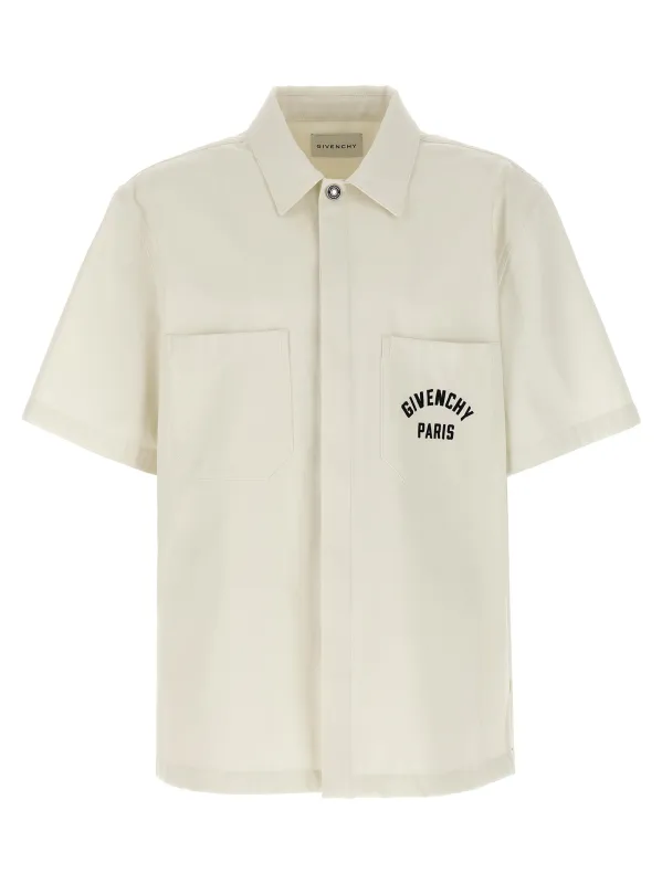 Logo Embroidery Shirt Beige made by Givenchy