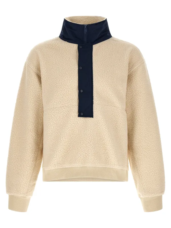 System Half Zip Fleece Sweatshirt Beige made by Entire Studios