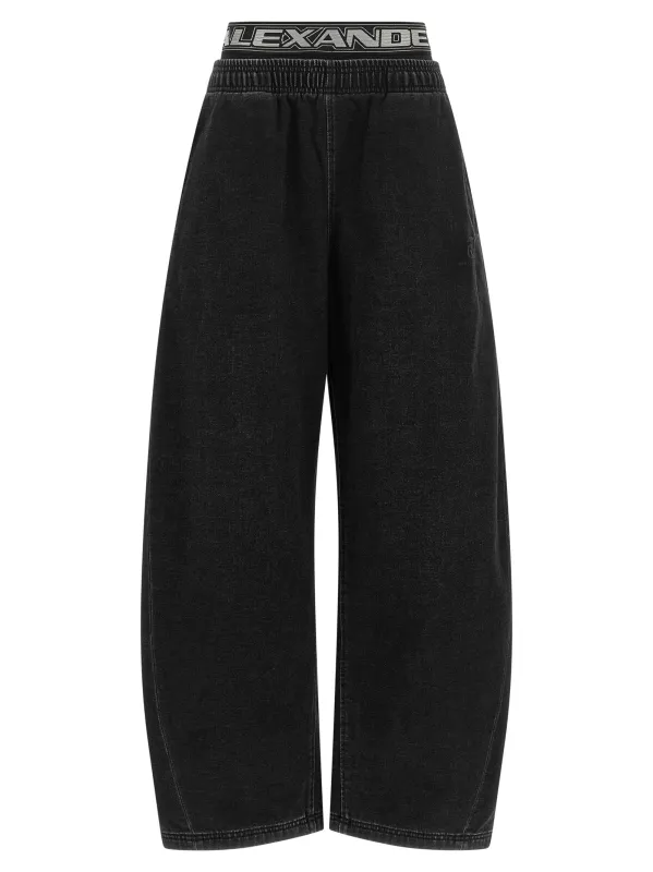 Denim Pants With Elastic Jeans Black made by Alexander Wang