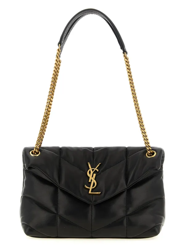 Puffer Shoulder Bags Black made by Yves Saint Laurent