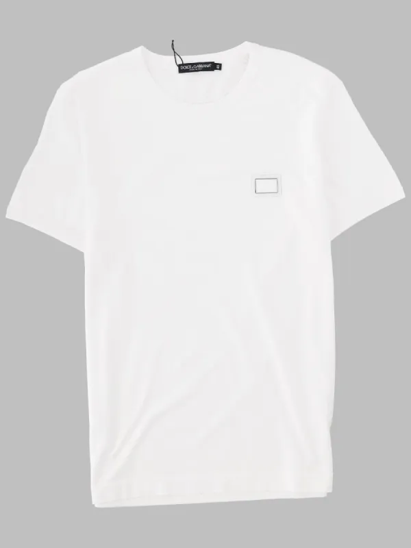 T-Shirt In Cotone Con Placca made by Dolce & Gabanna