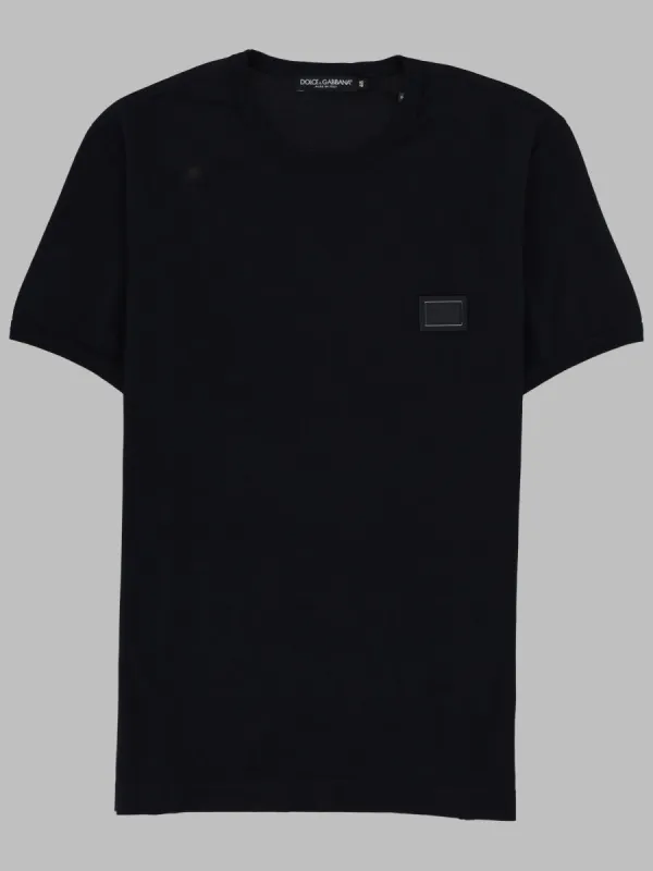 T-Shirt In Cotone Con Placca made by Dolce & Gabanna