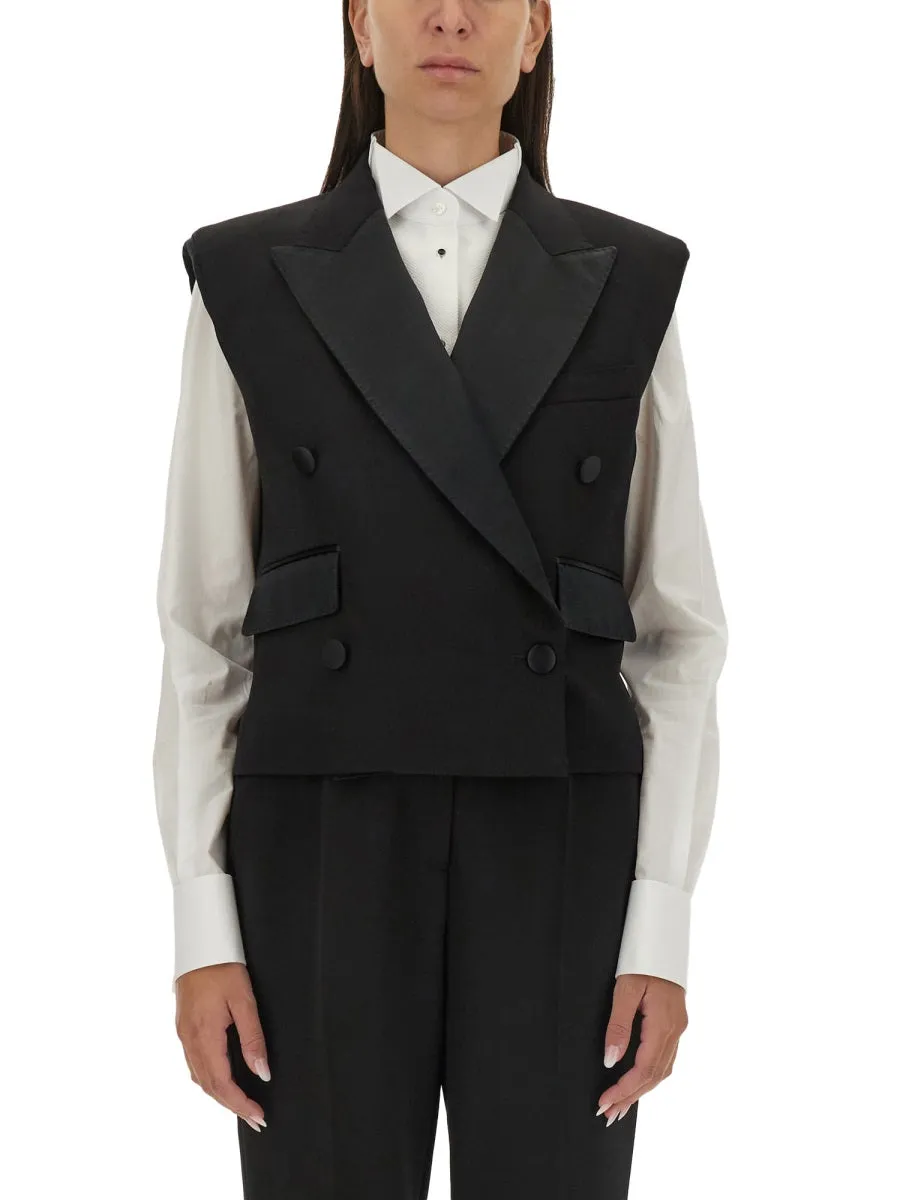 Double-Breasted Sleeveless Jacket sold by Wanan Luxury
