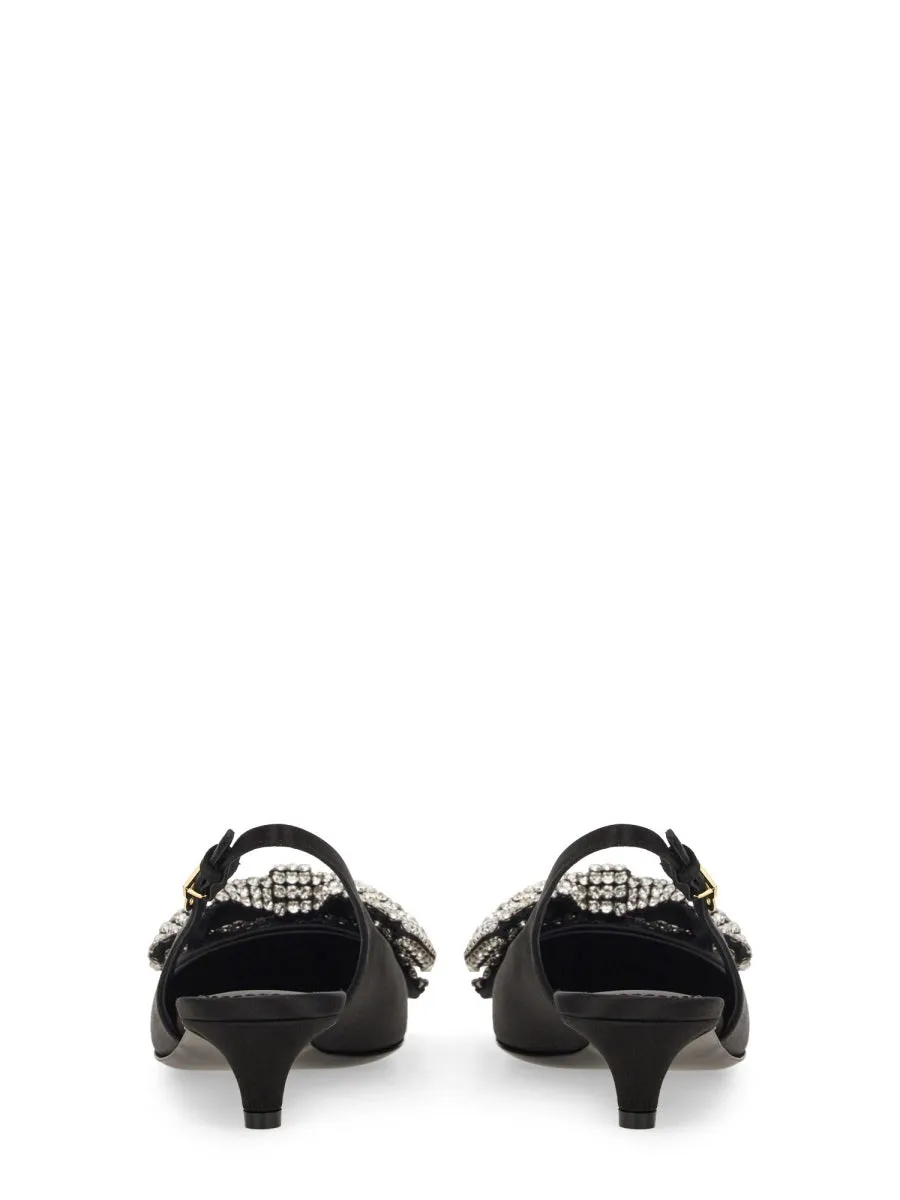 Satin Sling-Back With Rhinestone Embroidery sold by Wanan Luxury product image thumbnail 5