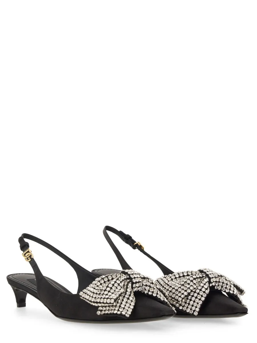 Satin Sling-Back With Rhinestone Embroidery sold by Wanan Luxury product image thumbnail 2