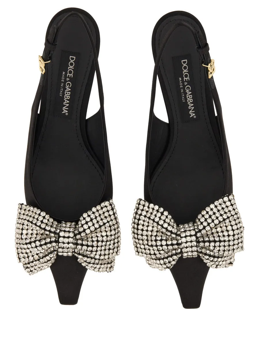 Satin Sling-Back With Rhinestone Embroidery sold by Wanan Luxury product image thumbnail 3