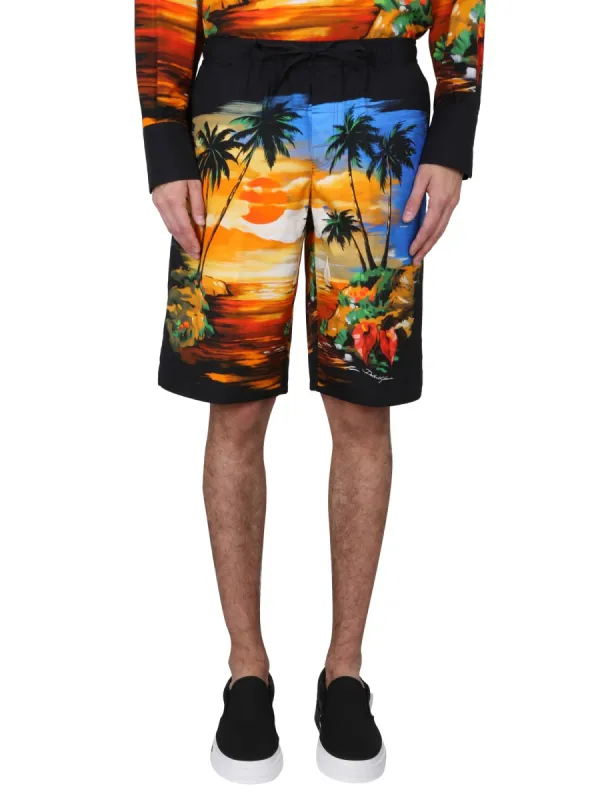Bermuda Shorts With Hawaii Print made by Dolce & Gabanna