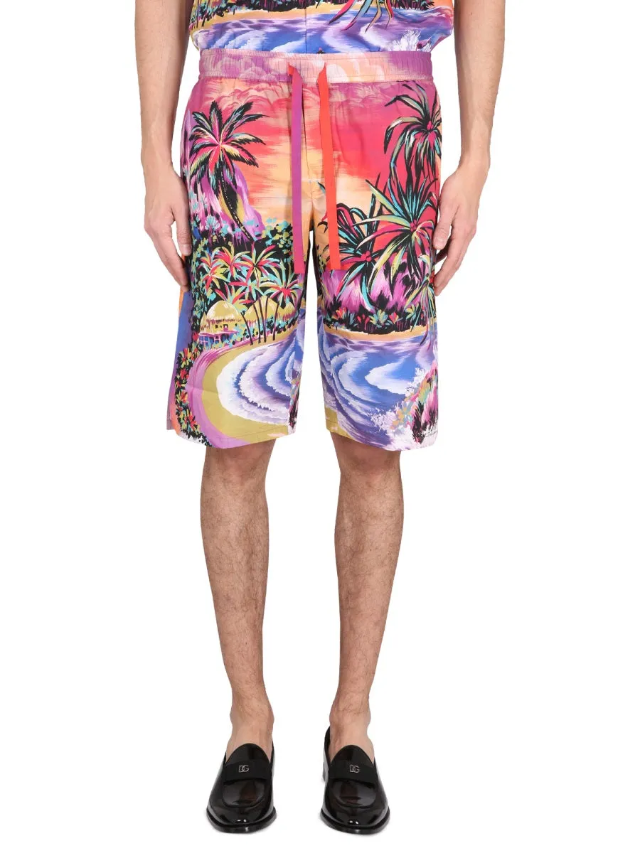 Bermuda Shorts With Hawaii Print sold by Wanan Luxury