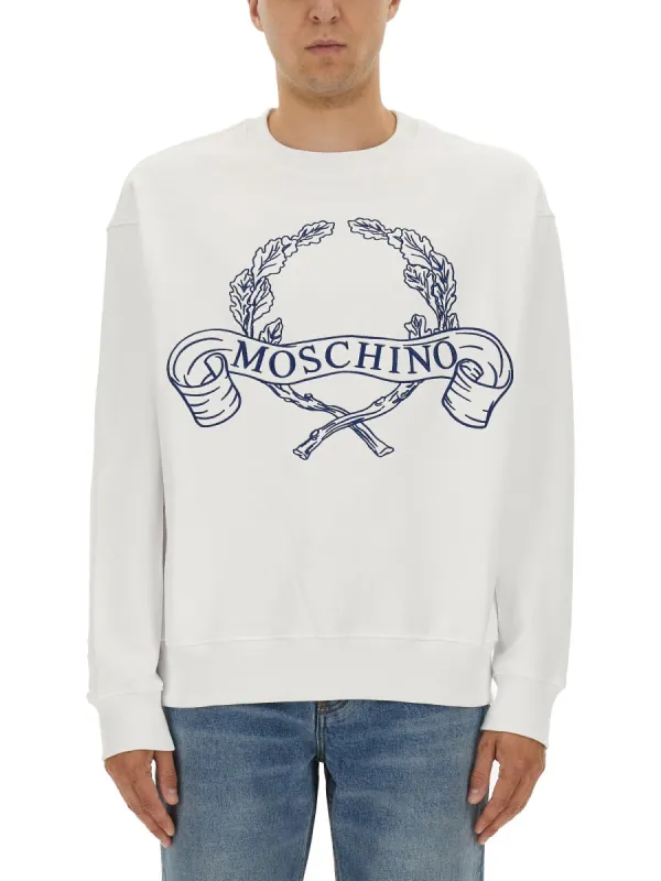 Sweatshirt With Laurel Crown Logo Embroidery made by Moschino
