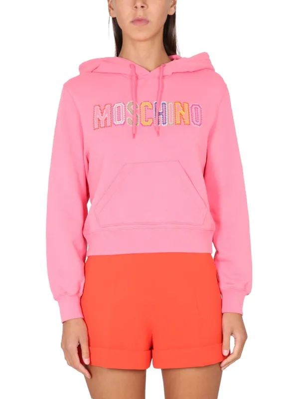 Logo Crochet Sweatshirt made by Moschino