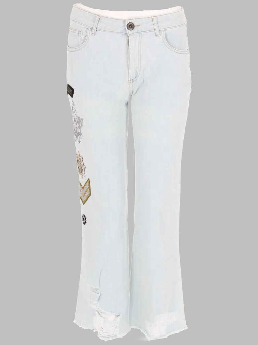 Jeans Con Patch E Stampa sold by Wanan Luxury
