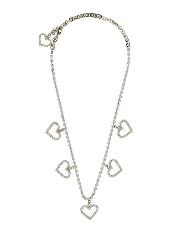 Crystal Necklace With Heart Pendants made by Alessandra Rich