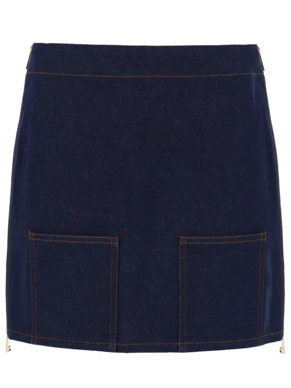 Gonna Mini In Denim Ff made by Fendi