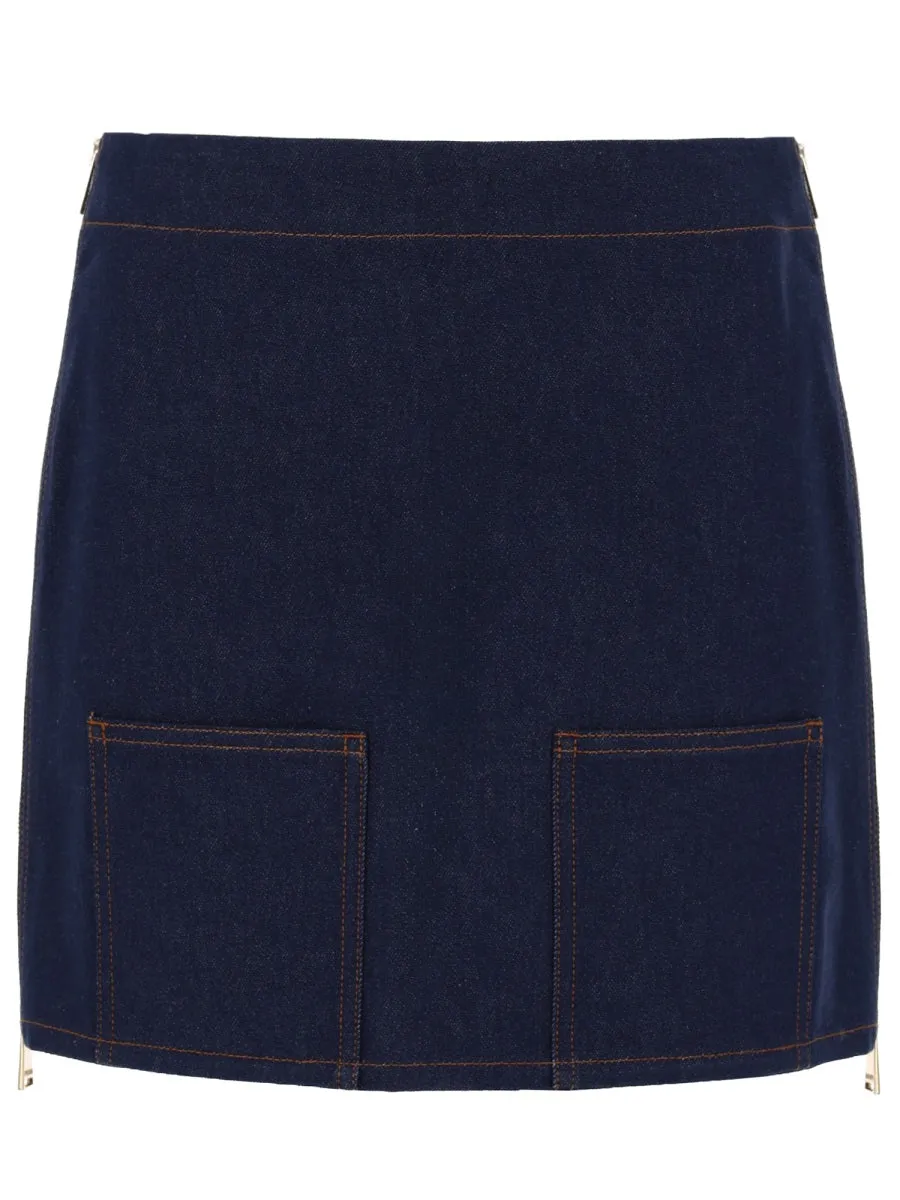Gonna Mini In Denim Ff sold by Wanan Luxury
