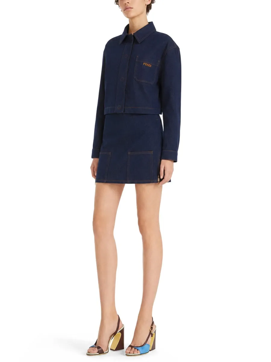 Gonna Mini In Denim Ff sold by Wanan Luxury product image thumbnail 2