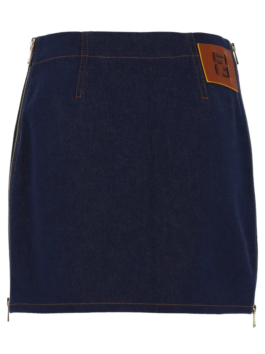 Gonna Mini In Denim Ff sold by Wanan Luxury product image thumbnail 3