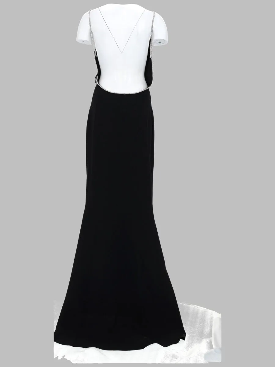 Abito Da Sera Smanicato In Raso Con Ricami A Catena sold by Wanan Luxury product image thumbnail 2