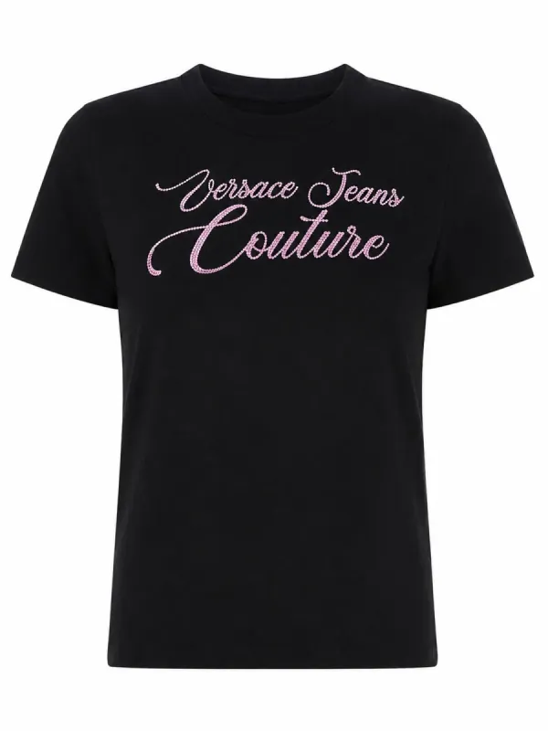 T-Shirt Con Logo E Strass made by Versace