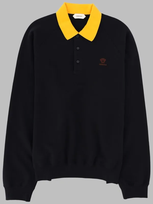 Felpa Con Colletto Polo E Logo made by Versace