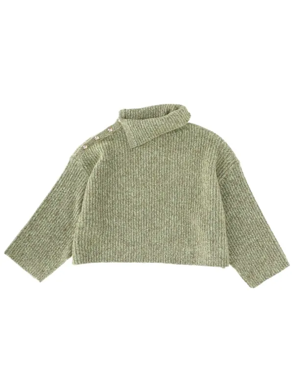 Sweater With Side Button Closure made by Ganni
