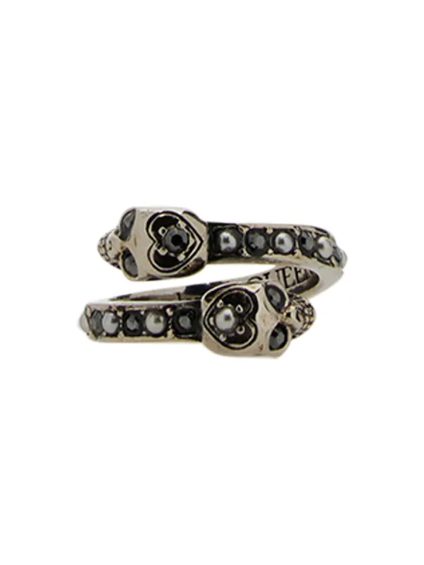 Anello Twin Skull made by Alexander McQueen