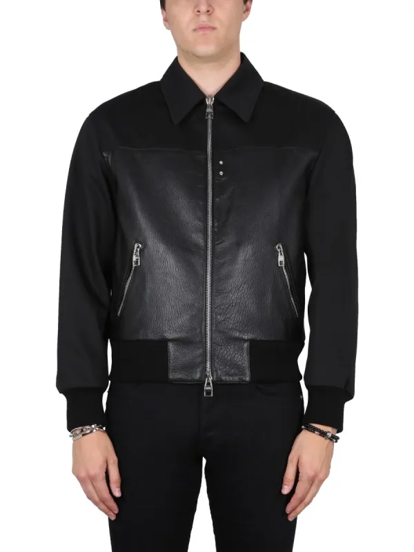 Leather Bomber Jacket made by Alexander McQueen