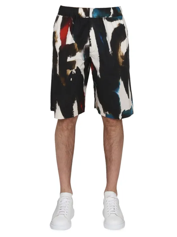 Bermuda With Logo Print made by Alexander McQueen