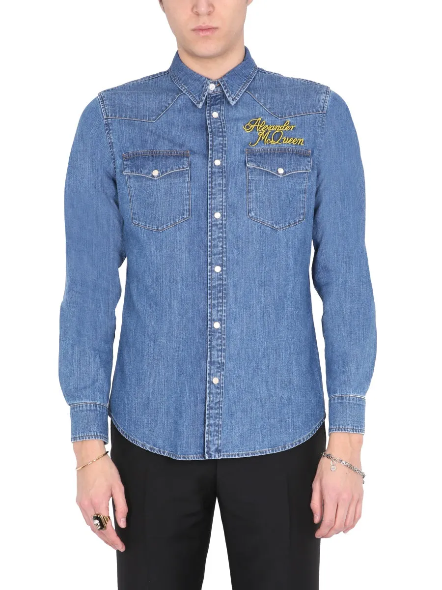 Shirt With Embroidered Logo sold by Wanan Luxury