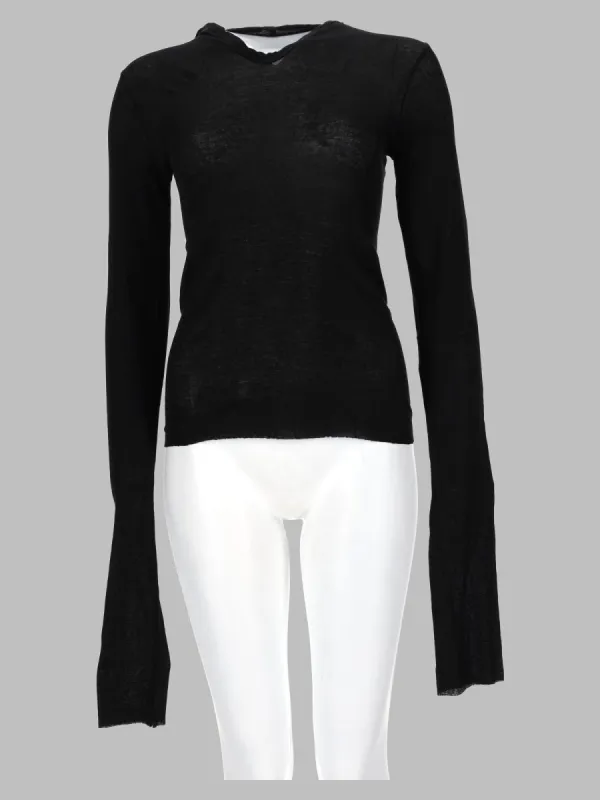 T-Shirt "Cropped Hooded Rib Ls T" made by Rick Owens