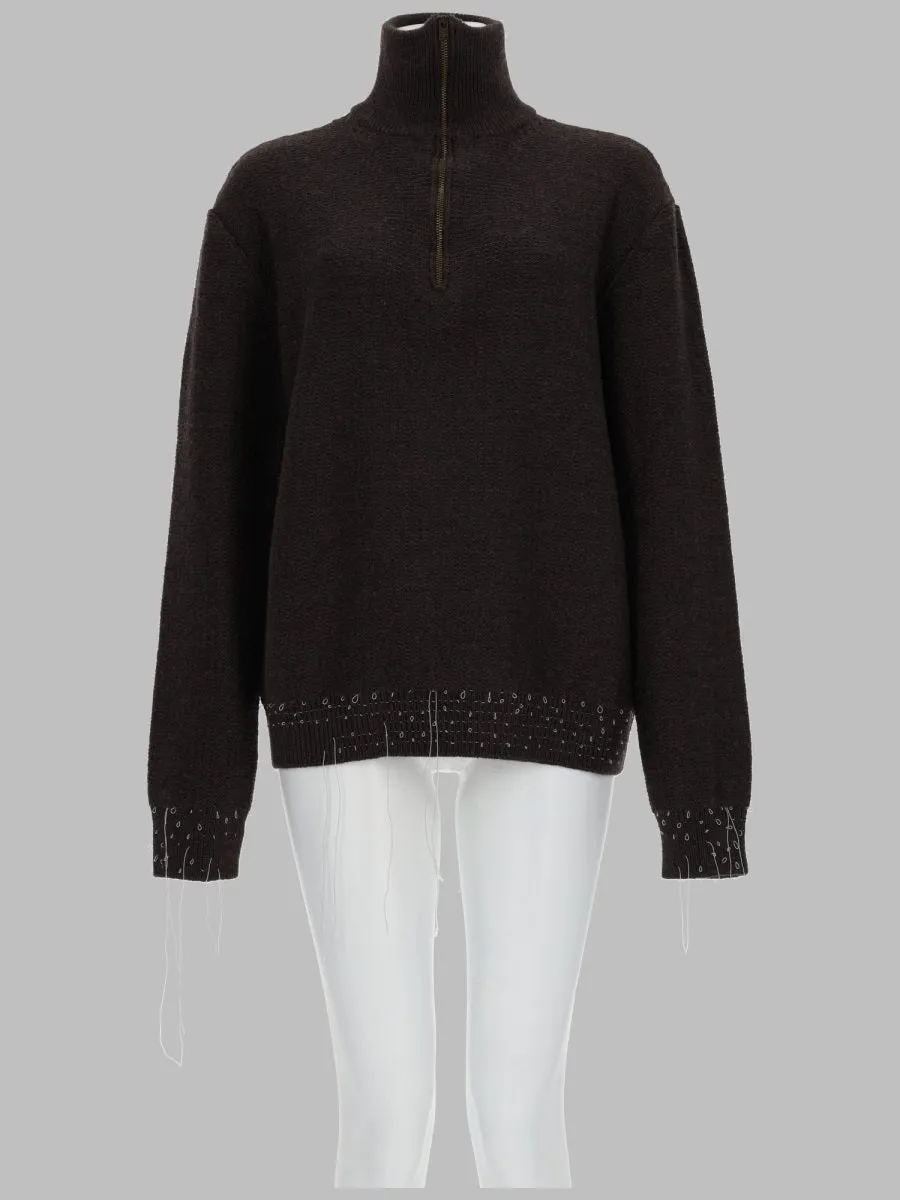 Maglia In Lana Con Zip A Un Quarto sold by Wanan Luxury