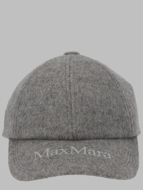 Cappello Da Baseball In Cashmere Con Logo made by MaxMara