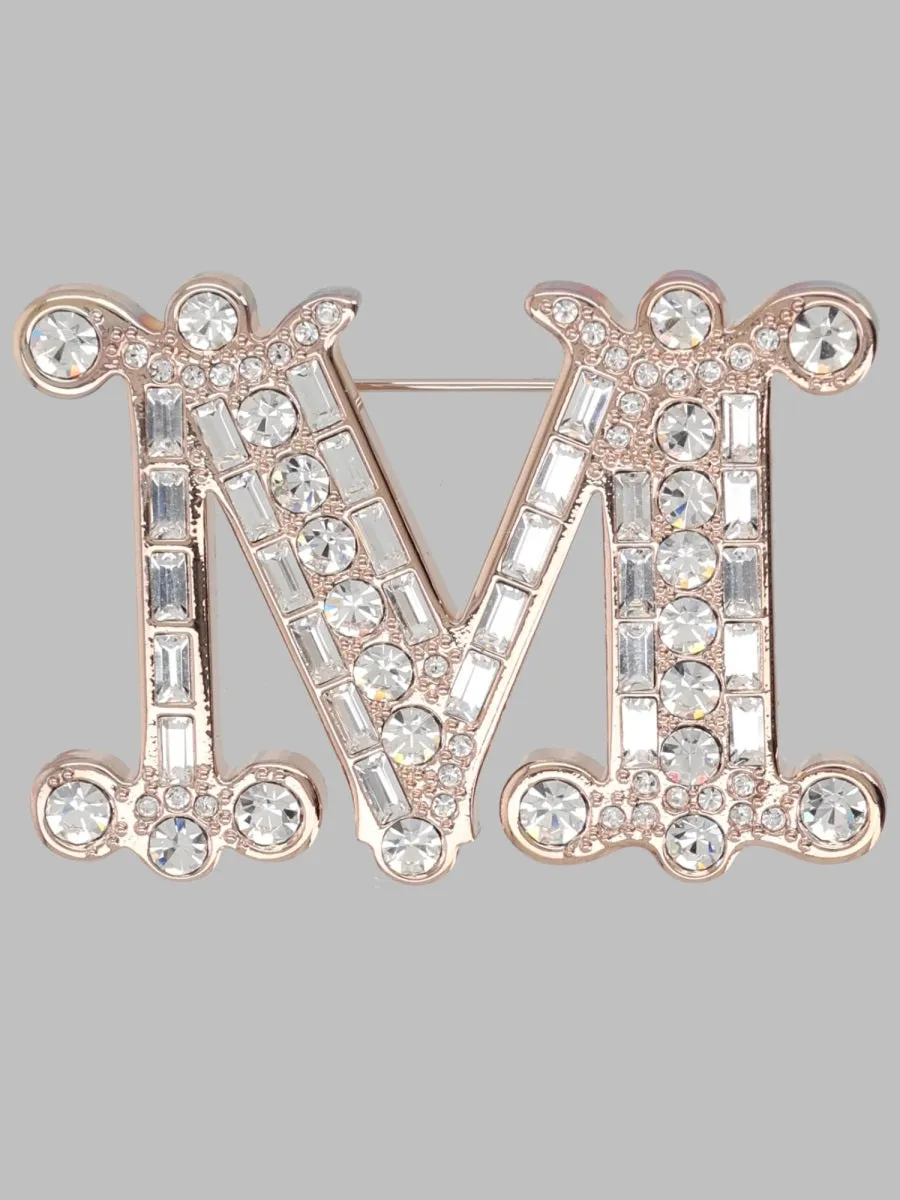 Spilla Monogram Con Cristalli sold by Wanan Luxury