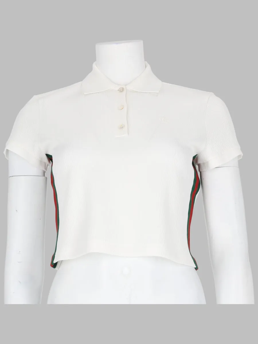 Polo A Coste In Jersey Di Cotone Con Web sold by Wanan Luxury