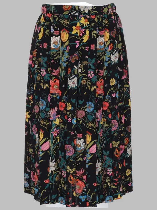 Gonna Midi In Seta Stampata made by Gucci