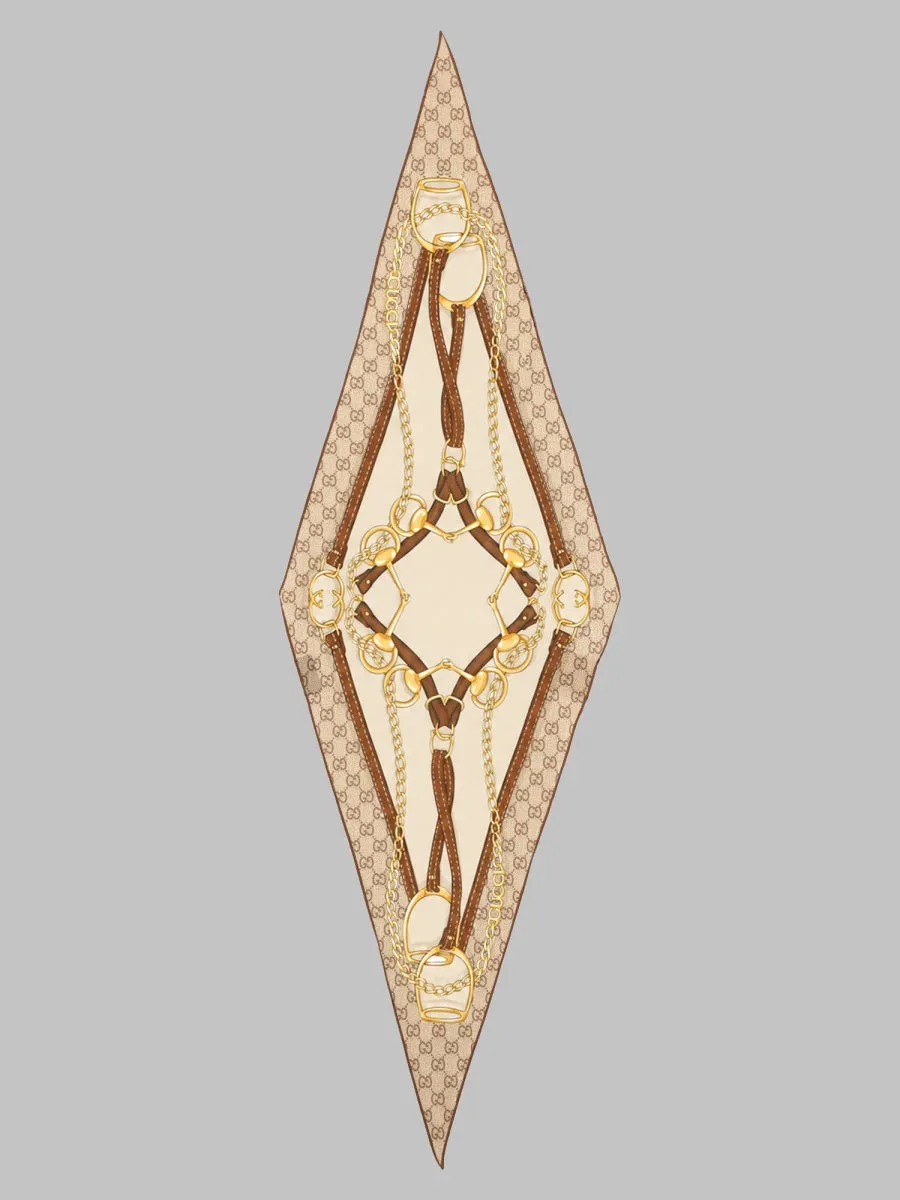 Foulard A Rombo In Twill Di Seta Stampata sold by Wanan Luxury