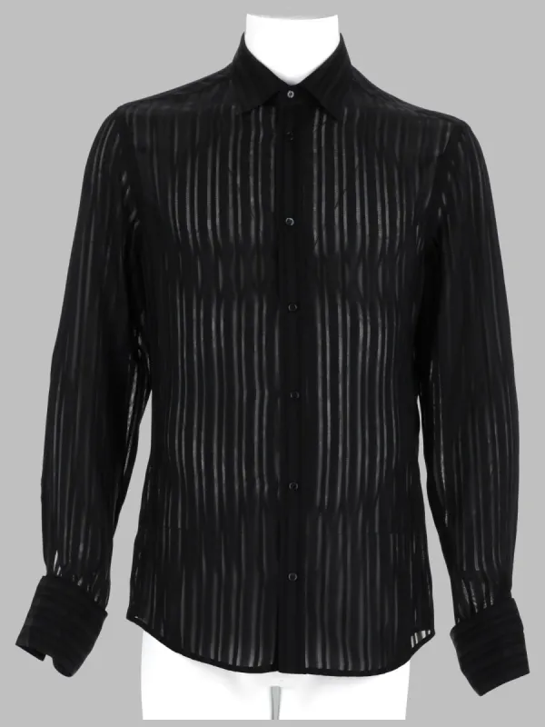 Camicia In Garza Di Seta A Righe made by Gucci