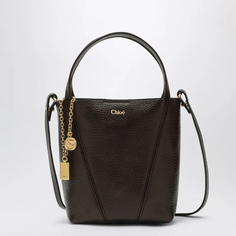 Small Dark Brown Chloé Spin Tote Bag made by Chloe